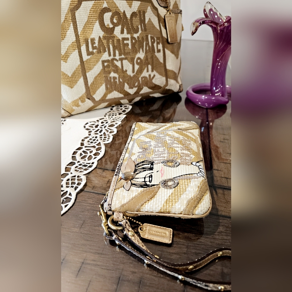 Coach Rare Zebra Python Leather, Straw Bag/Tote &… - image 2